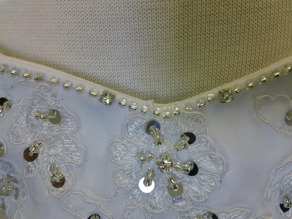 rhinestone, sequin, beaded lace flower applique